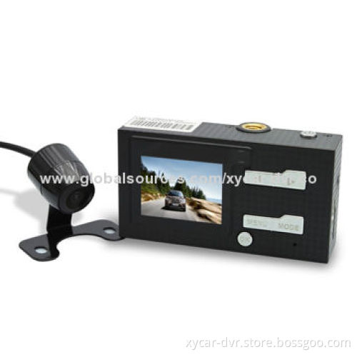 HD 720P Dual-lens Car Black Box with GPS/G-sensor/Voice Speech/AV-in/Motion Detection